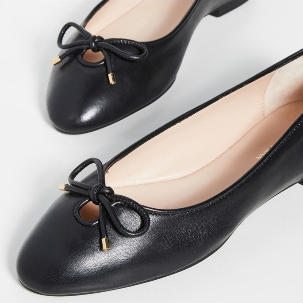 Stuart Weitzman | Gabby Bow Black Flat Shoes 7.5